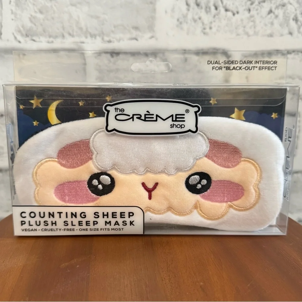 New! The Creme Shop counting sheep plush black out sleep mask
